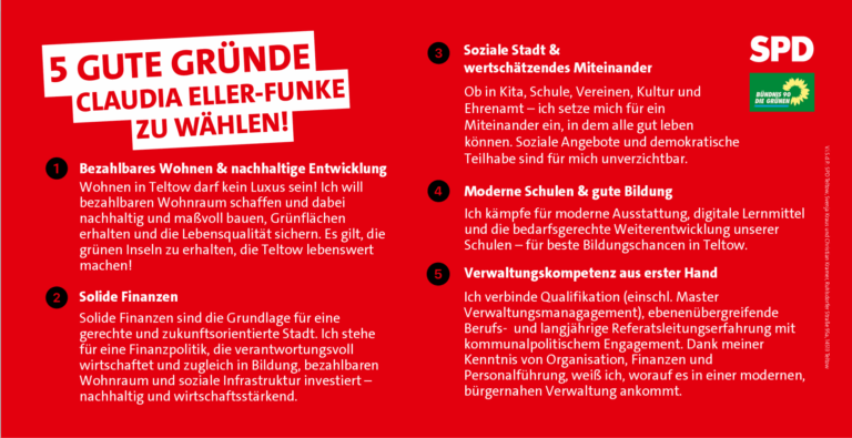 28. September 2025: Wahl von Claudia Eller-Funke zur Bürgermeisterin von Teltow
